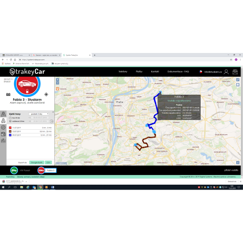 Sledovanie vozidla na mape cez CAN-Bus 4G GSM/GPS autoalarm TYTAN TrakeyCar