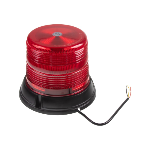 12/24V červený 48x LED maják na pevnú montáž