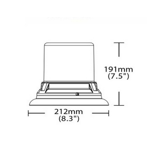 Rozmery 12-48V magnetického modrého 144W LED majáka ECER65