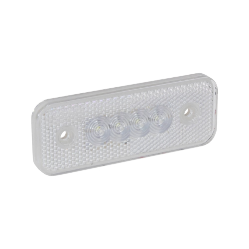 Predné obrysové svetlo LED, biely obdĺžnik, 12V, ECE