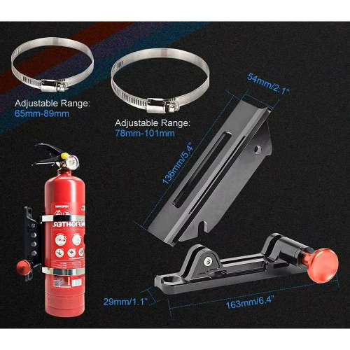 Rozmery rúrkového držiaka na hasiaci prístroj