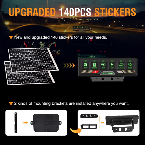 Montáž 12/24V Bluetooth 6-kanálového diaľkovo ovládaného spínača 60A s diaľkovým ovládačom