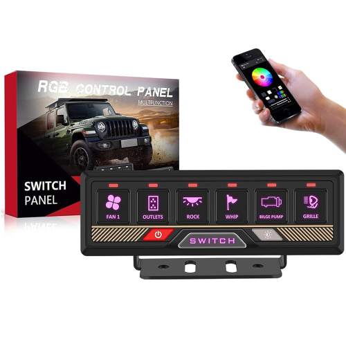 Ovládač 12/24V Bluetooth 6-kanálového diaľkovo ovládaného spínača 60A s diaľkovým ovládačom