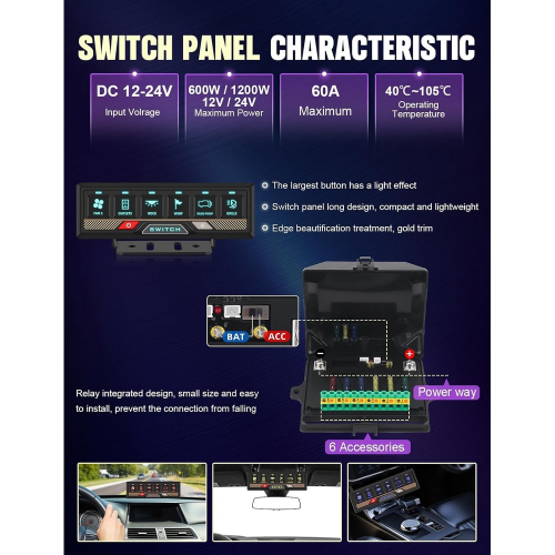 Montáž Bluetooth 12/24V diaľkovo ovládaného ovládača 60A