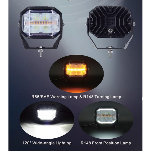 Použitie 12/24V bielo-oranžového 80W LED svetla ECER65