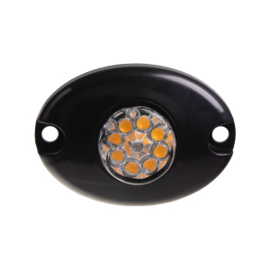 Oranžový LED predátor 12/24V - 8x LED / 36 režimov výstražného blikania / ECE R65 (65x46x24mm)
