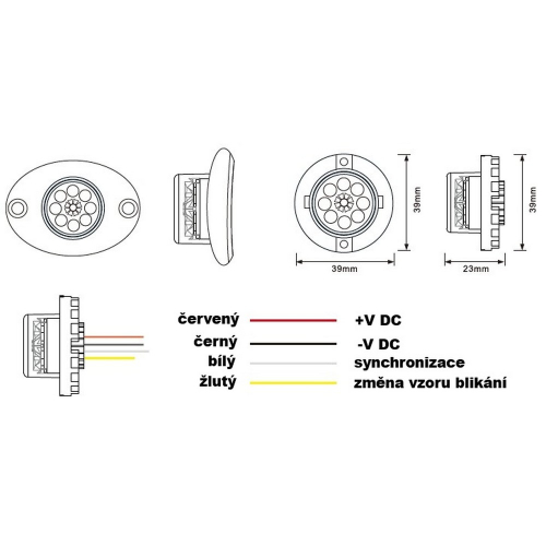 Zapojenie 12/24V LED predátora s 36 režimami blikania