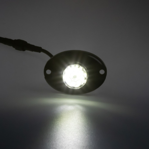 Výstražné biele LED svetlo 12V / 24V - 8x LED / 36 režimov blikania / ECER10