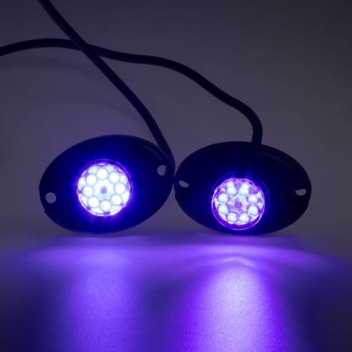 2x PROFI výstražné LED světlo vnější modré, 12-24V, ECE R10