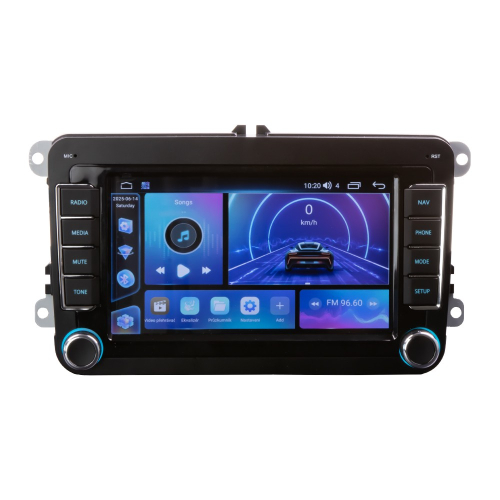 Aplikace multimediálního autorádia pro VW, Škoda s 7" LCD, Android, WI-FI, GPS, CarPlay, Bluetooth, 4G, 2x USB