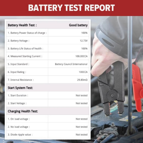 Funkcie Bluetooth prenosného profesionálneho testera batérie, štartovania a dobíjania auta