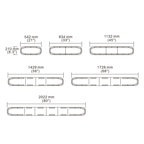 Rozměry 12-24V modro-červené 108x LED rampy 834mm,ECER65