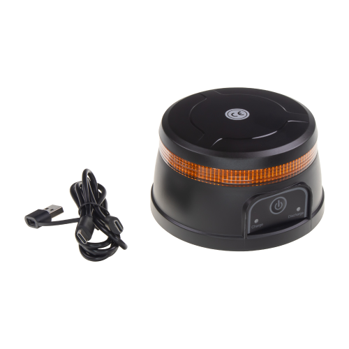 Batériový LED maják, 24x1W oranžový, magnet