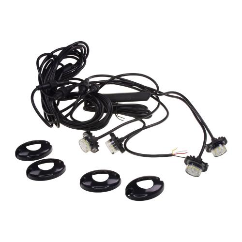 4x PROFI výstražné LED svetlo vonkajšie biele, 12-24V, ECE R10