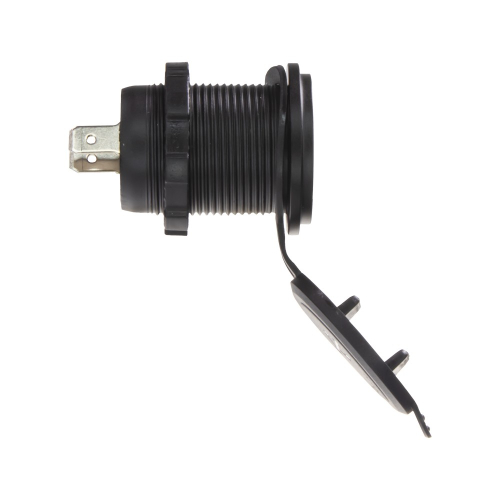 Montáž hliníkovej 12/24V vodeodolnej 2x USB QC3.0 a USBC nabíjačky modrým podsvietením