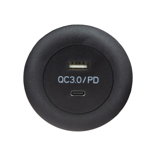 USB QC3.0 + USB-C zásuvka, montáž do nábytku