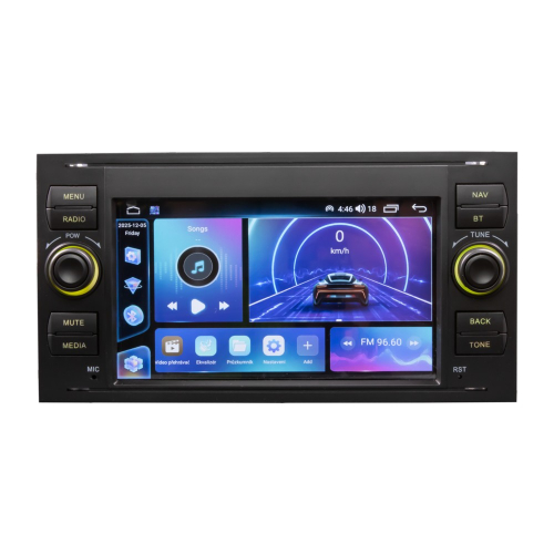Multimediální autorádio pro Ford 2005-2012 s 7" LCD, Android, Wi-Fi, GPS, CarPlay, Bluetooth, 4G, 2x USB