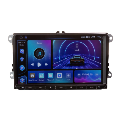 Multimediálne autorádio VW, Škoda s 9" LCD, Android, Wi-Fi, GPS, CarPlay, Bluetooth, 4G, 2x USB
