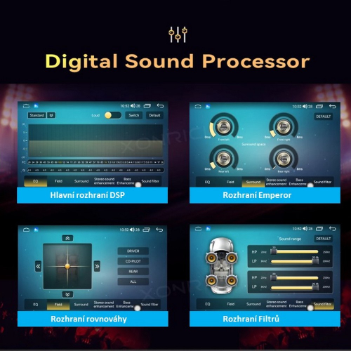 Ovládanie multimediálneho autorádia VW, Škoda s 9" LCD, Android, Wi-Fi, GPS, CarPlay, Bluetooth, 4G, 2x USB