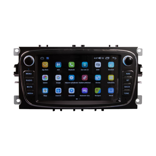 Menu aplikácií Android autorádia Ford – navigácia, Bluetooth a nastavenia