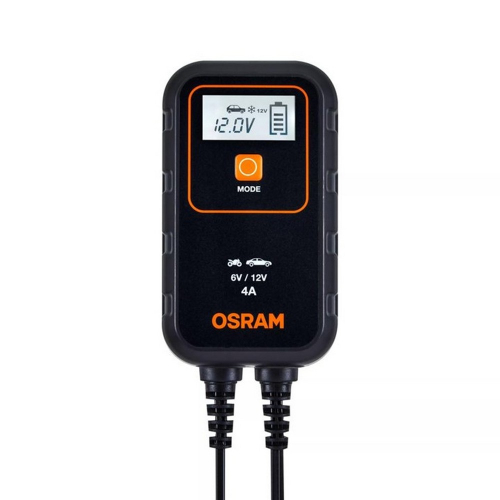 OSRAM BATTERYcharge 904 inteligentná nabíjačka autobatérie 6V 12V 4A predný pohľad