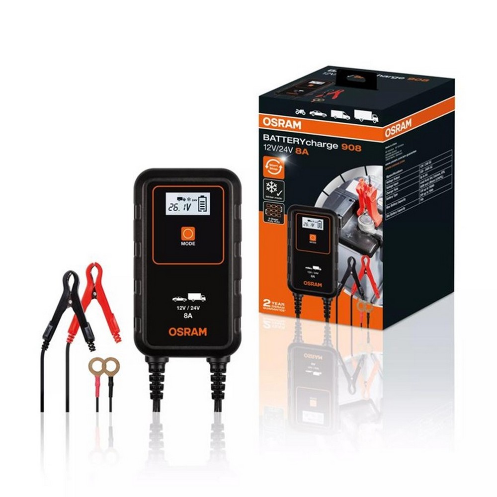Inteligentná nabíjačka autobatérie 12V / 24V (8A) – OSRAM BATTERYcharge ...