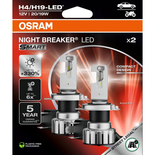 OSRAM NIGHT BREAKER LED SMART H4 H19 LED autožiarovky 2 ks detail balenia produktu
