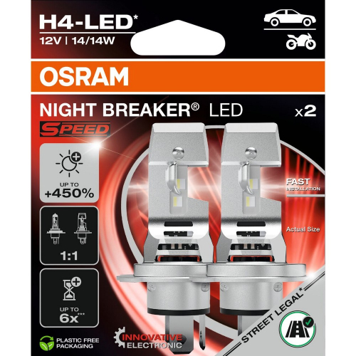 OSRAM NIGHT BREAKER LED SPEED 450 H4 LED autožiarovky 2 ks detail balenia produktu
