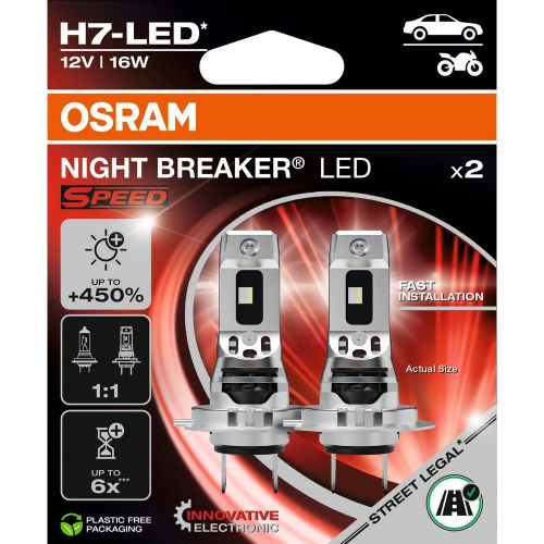 OSRAM H7 NIGHT BREAKER LED SPEED 450 12V balenie 2 ks LED autožiaroviek detail produktu