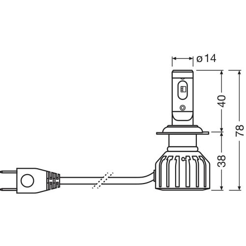 OSRAM H7 TRUCKSTAR LED 24V technický výkres a rozmery