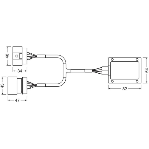 Detail rezistora OSRAM H7 LEDriving SMART CANBUS s kabelážou a konektormi