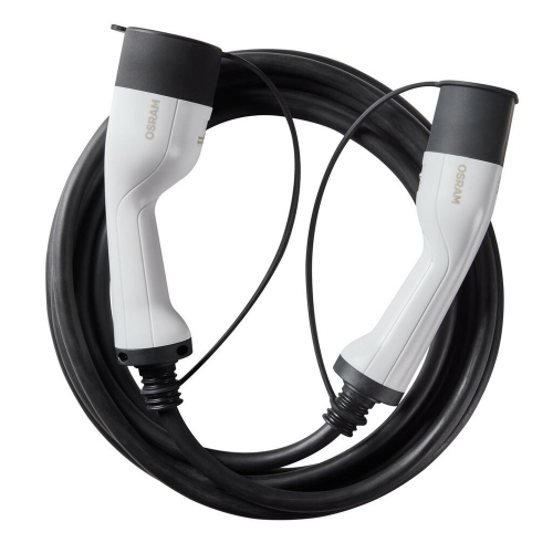 Nabíjecí kabel OSRAM Type 2 na Type 2 stočený v praktickém balení pro snadné přenášení a uložení