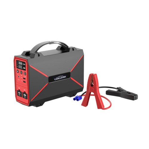Štartovací zdroj CARCLEVER 12 V / 24 V s pripojenými klipsami pre núdzové štartovanie vozidla