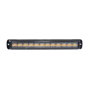 Oranžový LED predátor 12/24V - 12x 4W LED / 19 režimov výstražného blikania / ECE R65 (248x32x20mm)