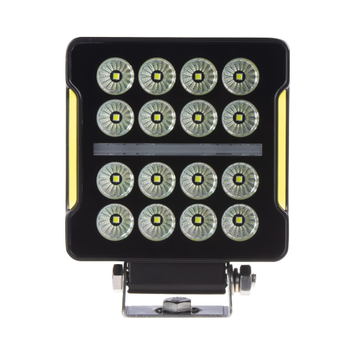 Pracovné LED svetlo 20 W s pozičným svetlom štvorcové čelný pohľad 16 LED žlté pozičné svetlo nerezový držiak