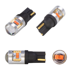 Červené LED žiarovky T10 – 12/24 V CAN-Bus 6× CSP SMD LED (pár)