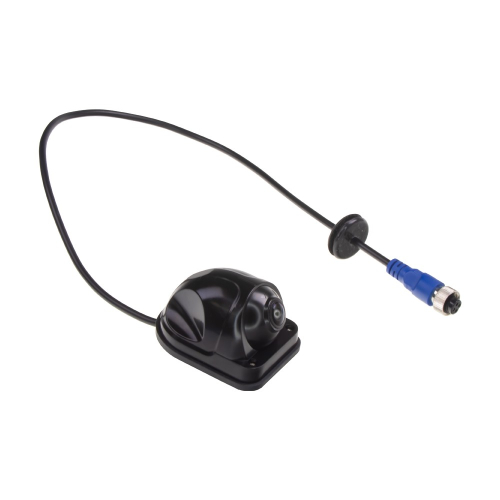 AHD mini kamera – pohľad zboku s 4-PIN konektorom a káblom s priechodkou