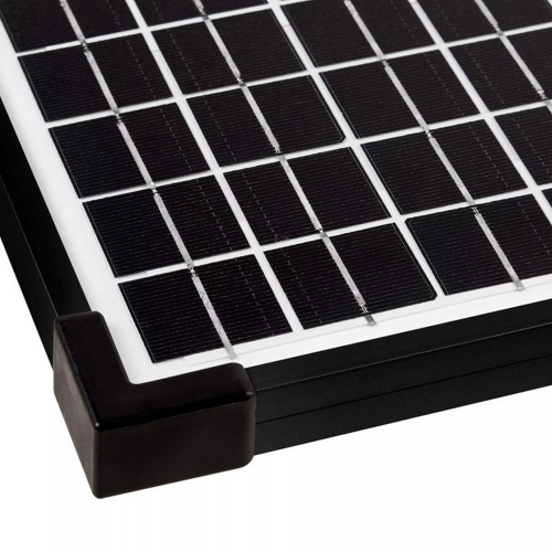 OSRAM BATTERYcharge SOLAR OSP500 – detail rohu panela s ochranným plastovým rámom