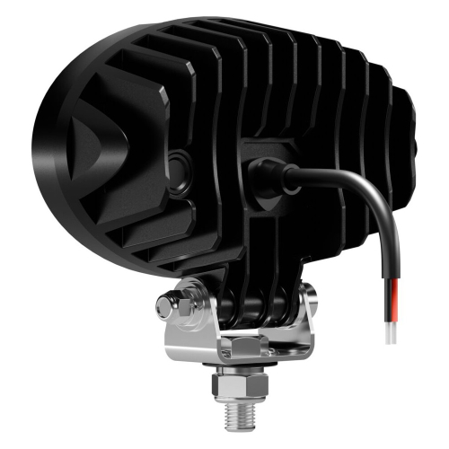 Zadná strana svetlometu OSRAM VX150-WD – hliníkové chladenie, montážna konzola, voľné vodiče pre 12 – 24 V zapojenie