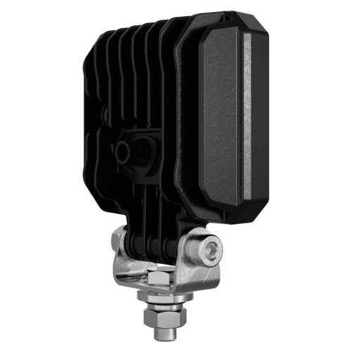 Zadná strana pracovného svetlometu OSRAM LEDriving Cube VX100-WD – hliníkové chladiace rebrovanie, nastaviteľná konzola, voľné vodiče