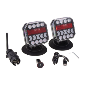 Bezdrôtové združené zadné LED svetlá s akumulátorom – homologizované ECE, sada 2 ks