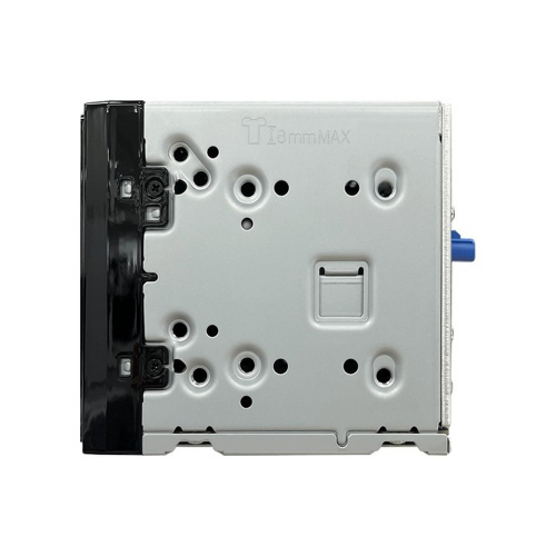 JVC KW-M795DBW 2DIN autoradio – bočný pohľad na šasi, montážne otvory, hĺbka zástavby