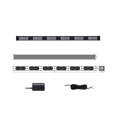 LED výstražná alej oranžová 927 mm – rozsvietená, oranžové výstražné svetlo, pohľad zboku