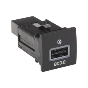 USB QC3.0 nabíjačka do palubnej dosky Volkswagen – 12 V / 2,1 A / červené podsvietenie