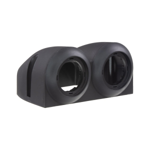 Plastový držiak pre dve USB nabíjačky, voltmetre alebo zásuvky – montážny domček 110 × 55 mm
