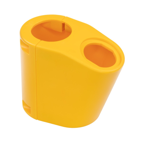 žltý plastový domček pre uchytenie napájača alebo USB nabíjačky na tyč
