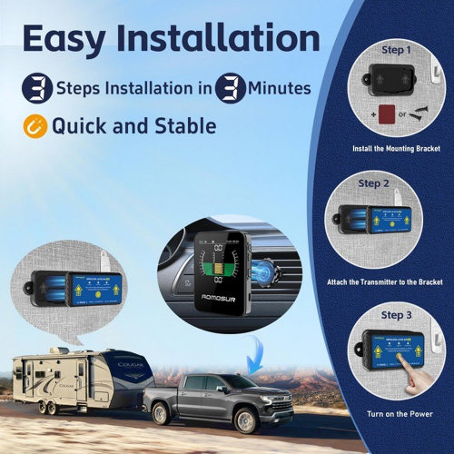 bezdrôtový náklonomer pre karavany – postup inštalácie magnetického držiaka snímača v 3 krokoch