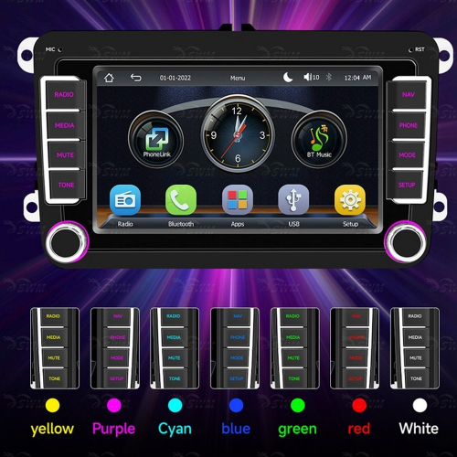 Zadná doska autorádia VW Škoda – rozmery 220 × 130 mm, konektory GPS, WiFi, DAB, USB, RCA