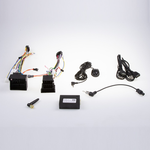 Inštalačný materiál autorádia pre VW Škoda – CAN modul, napájací zväzok, externý mikrofón, predĺženie USB, anténna redukcia