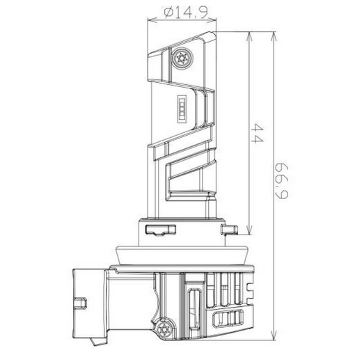 Rozmery LED autoziaroviek H11 s homologizáciou ECER37